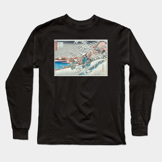 Hiroshige - Tokiwa Gozen Woodblock Print Long Sleeve T-Shirt by Persona2